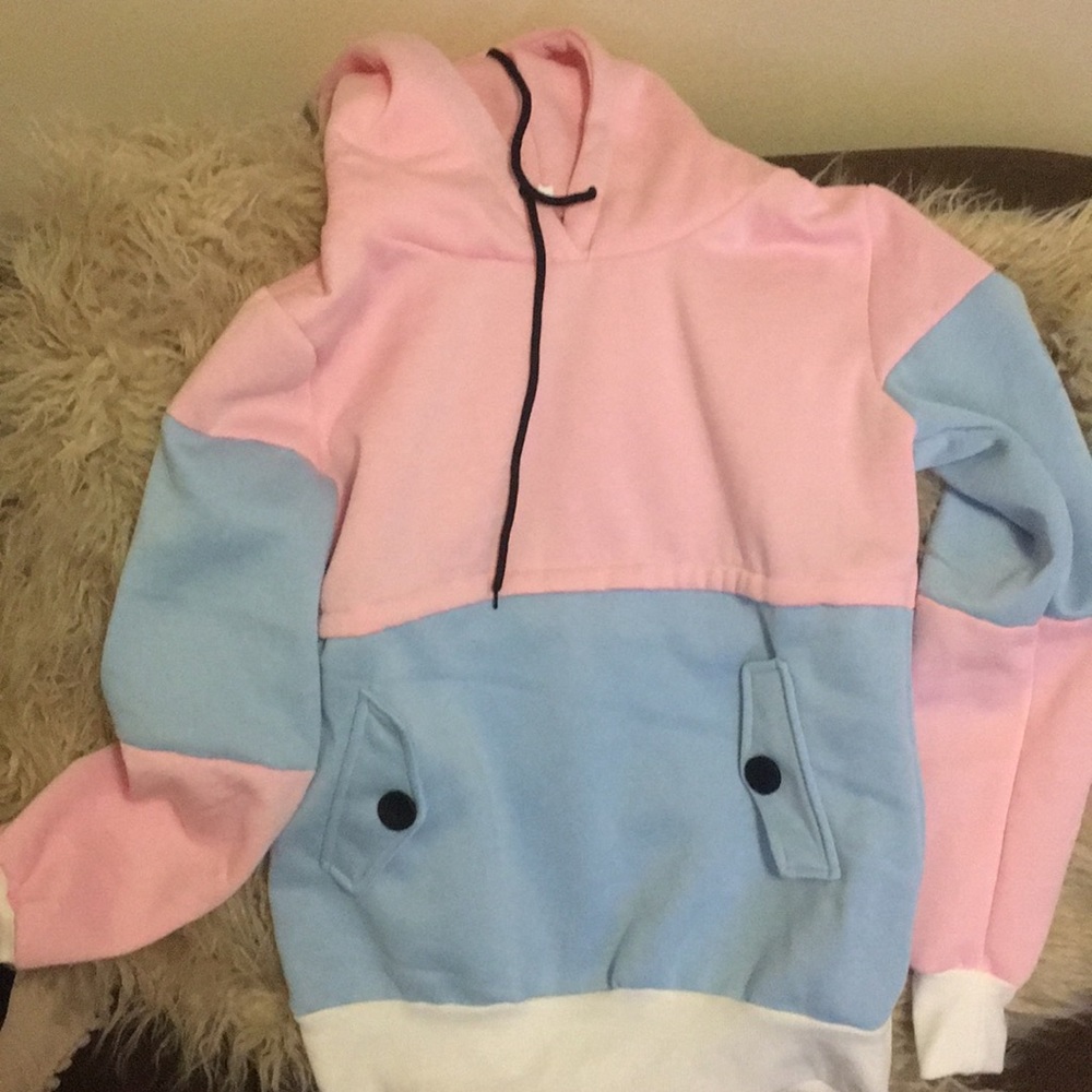 Pink and blue hoodie